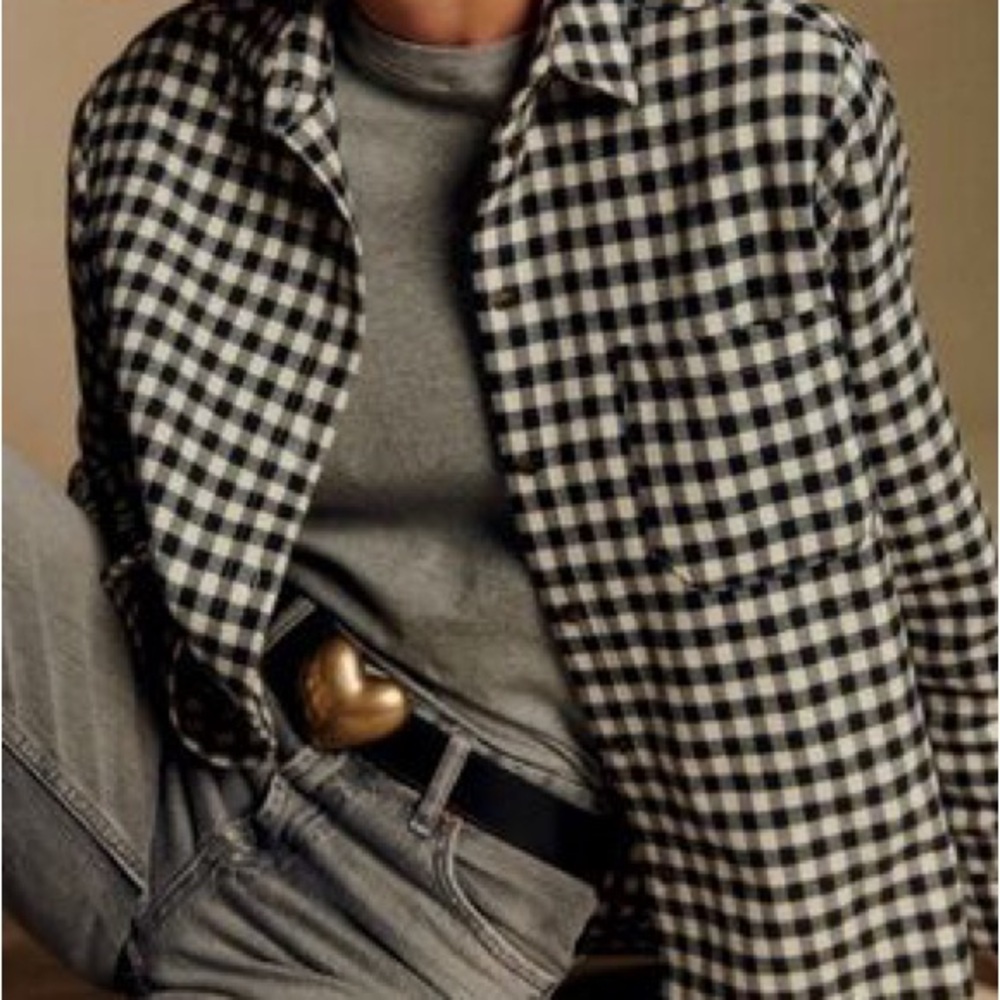 Sรฉzane Max Shirt, Black and White checker